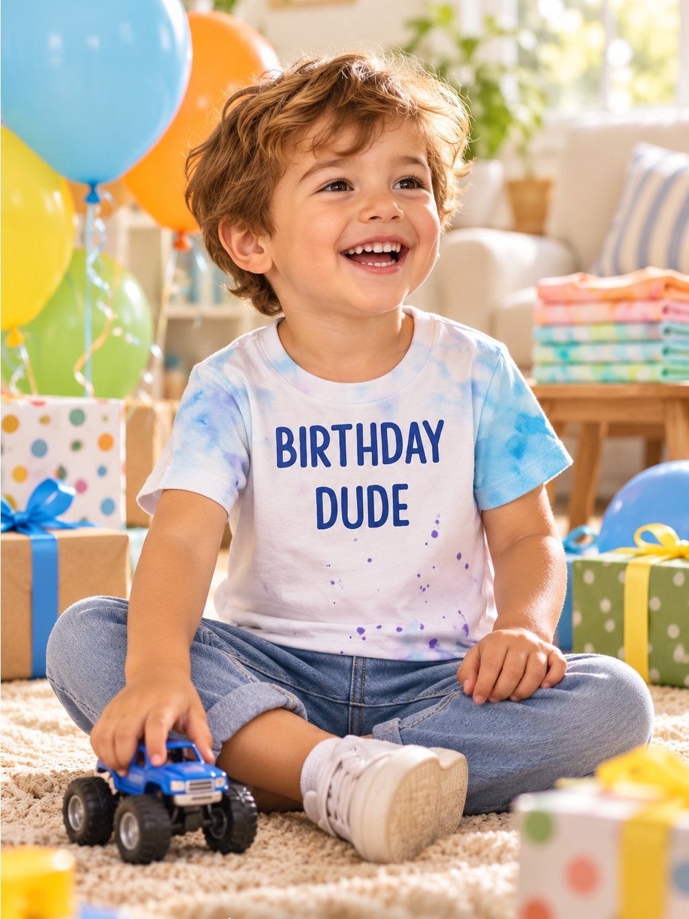 Hand-Dyed Toddler T-Shirt Bundle – Sz 2T-5T (Includes “Birthday Dude”)